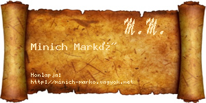 Minich Markó névjegykártya